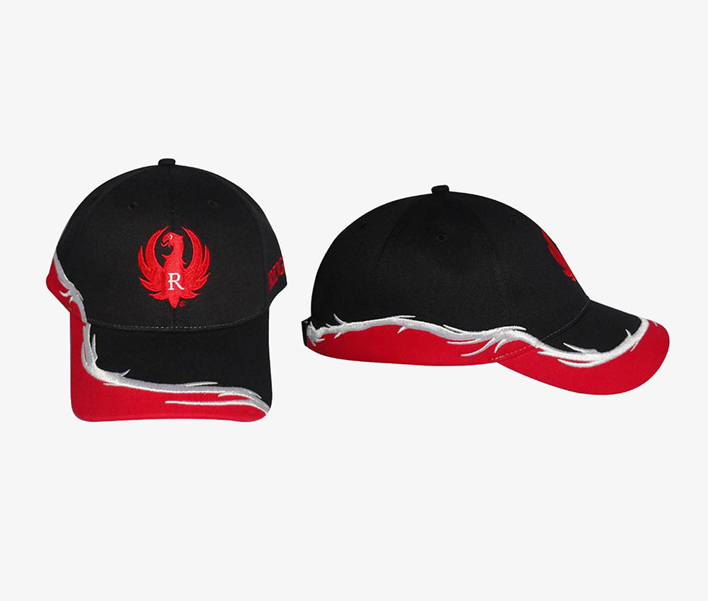 Black Red White Embroidery Baseball Cap