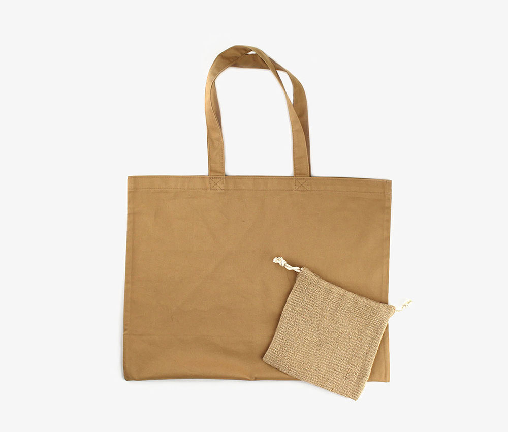Cotton Bag with Jute Drawstring Bag
