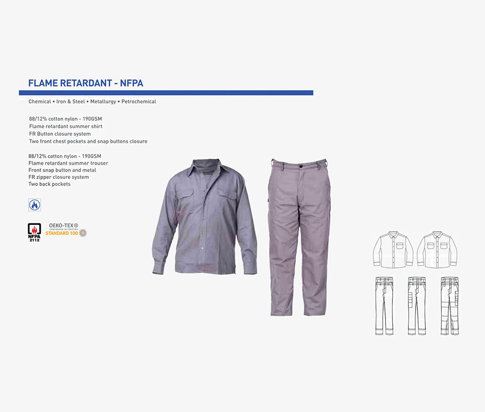Grey Flame Retardant Workwear NFPA oeko-tex