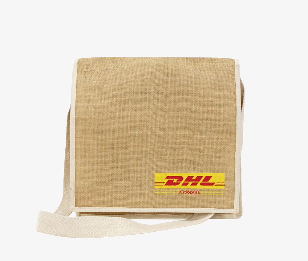 Jute Messenger Bag Branded DHL