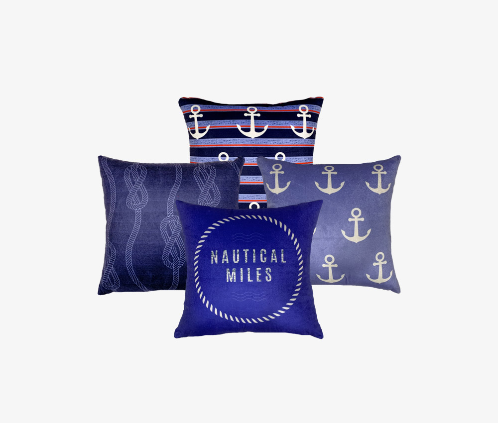 Cushion Set Nautical Printed Cushions