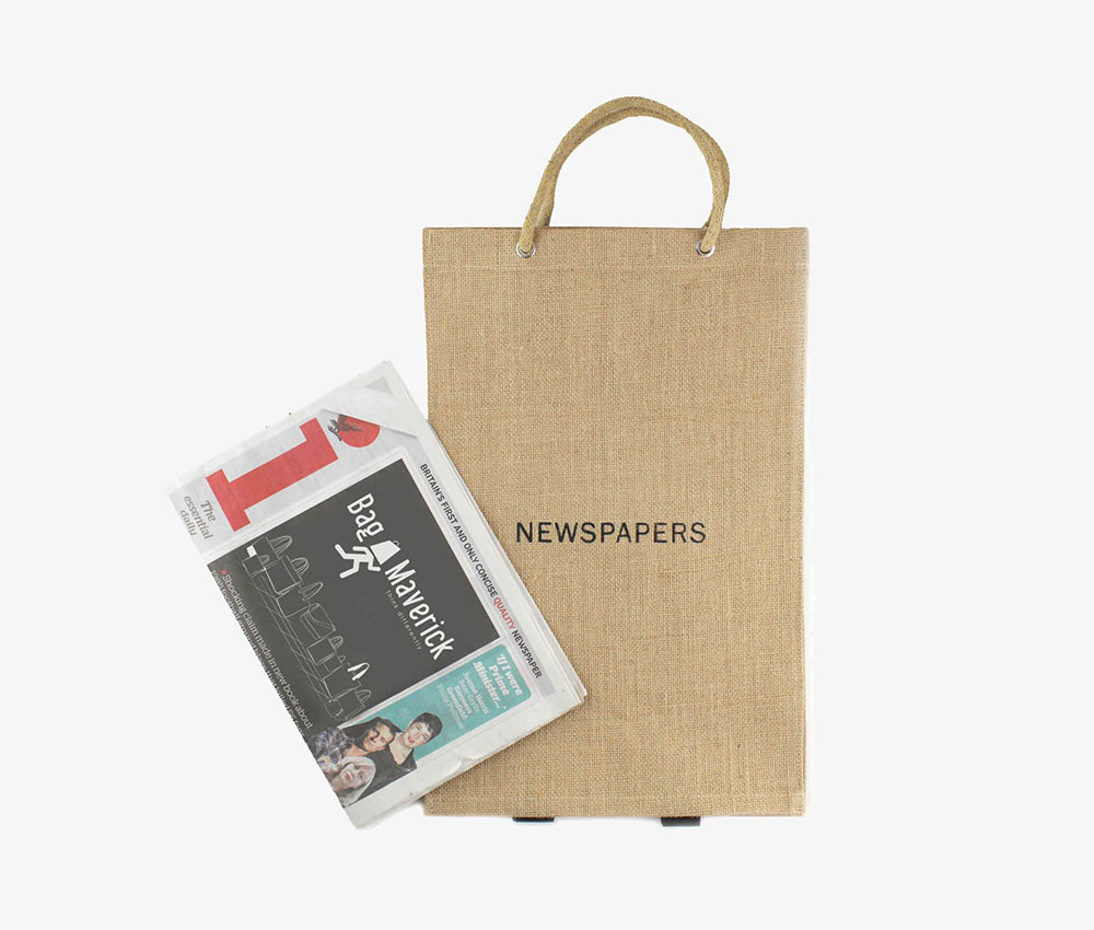 Reusable jute newspaper bag sustainable burlap