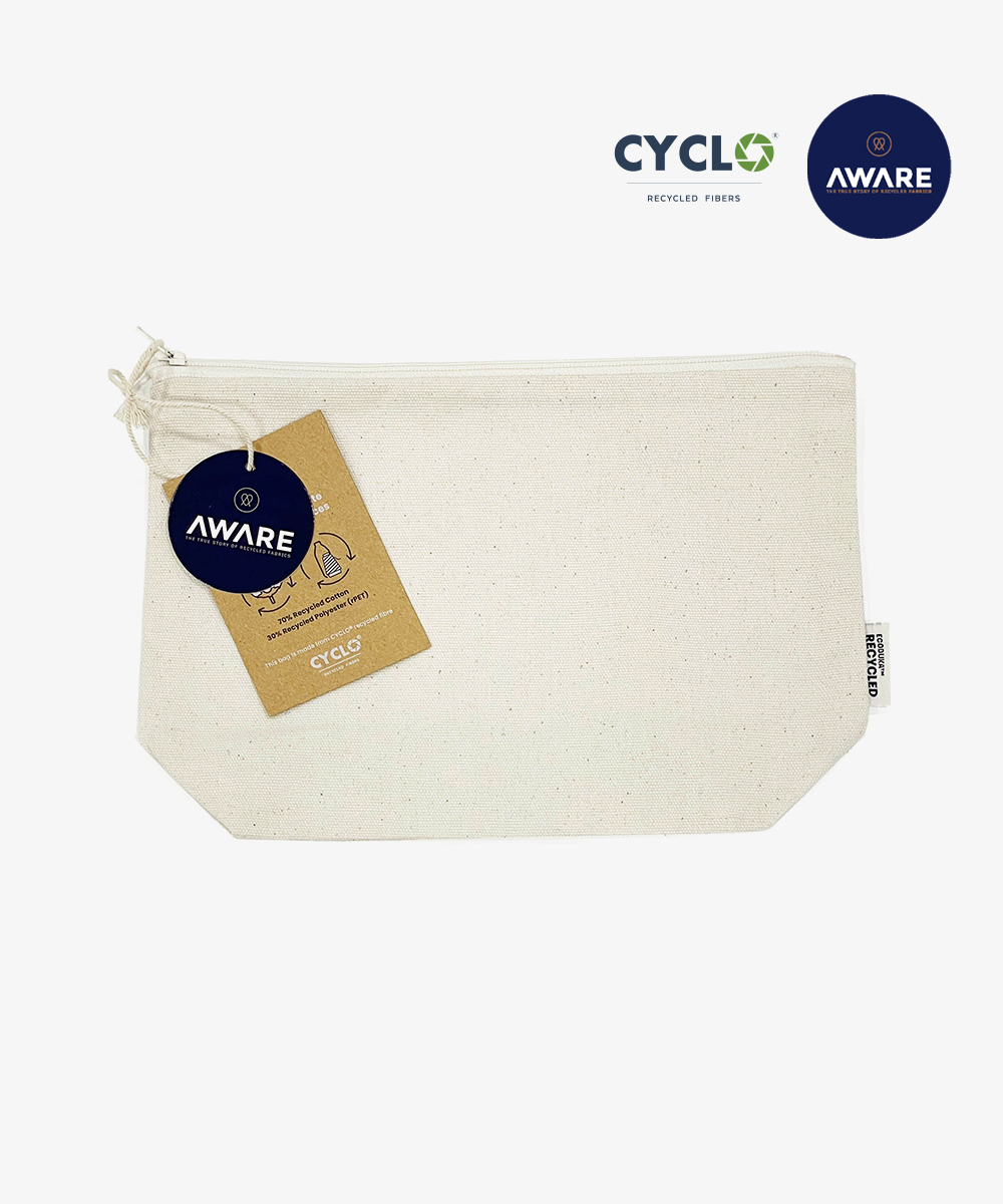 Recycled Canvas Cosmetic Bag with AWARE™ Tracer Technology
